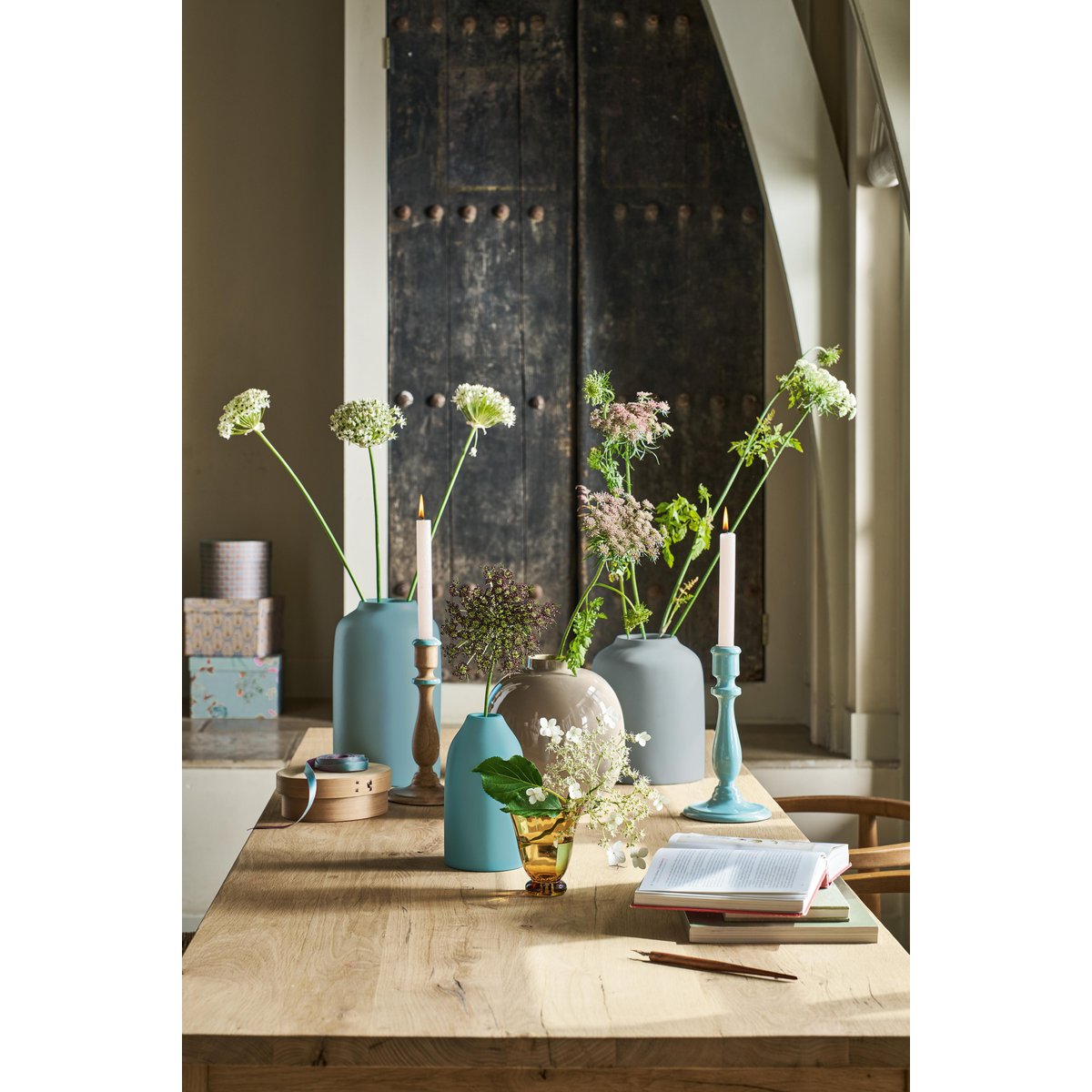 Vase Metal Khaki 23cm