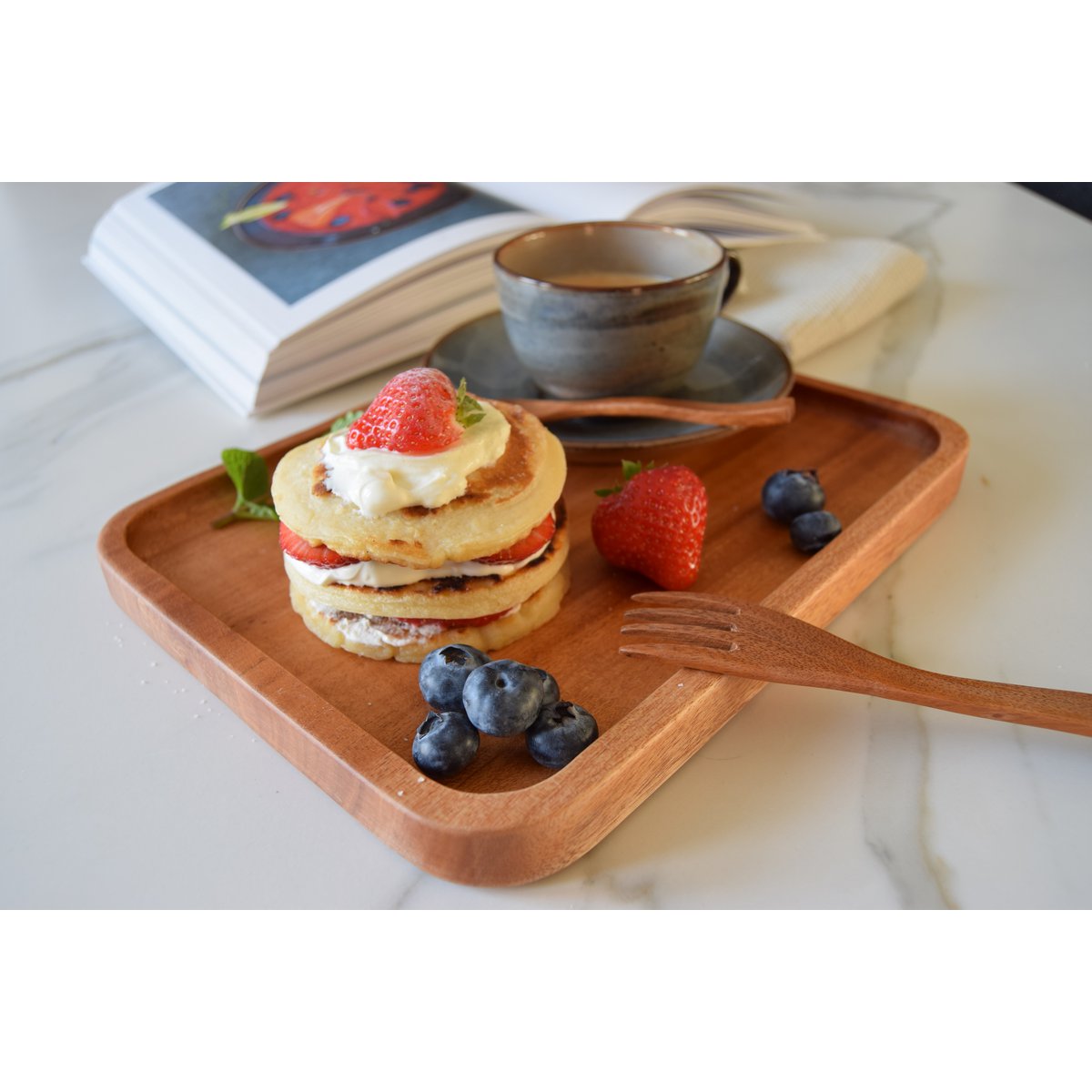 Handmade Tableware - Appetizer Serving Tray 26x20 cm - Eco-friendly - Khaya Wood