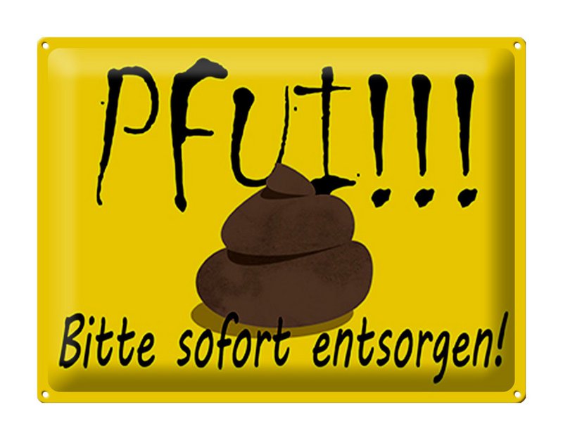 Tin sign note 40x30cm Please dispose of it immediately