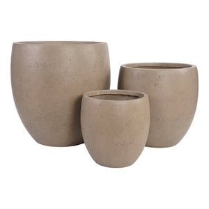 Beckley Pot - Pot, fiberclay, brown, set of 3