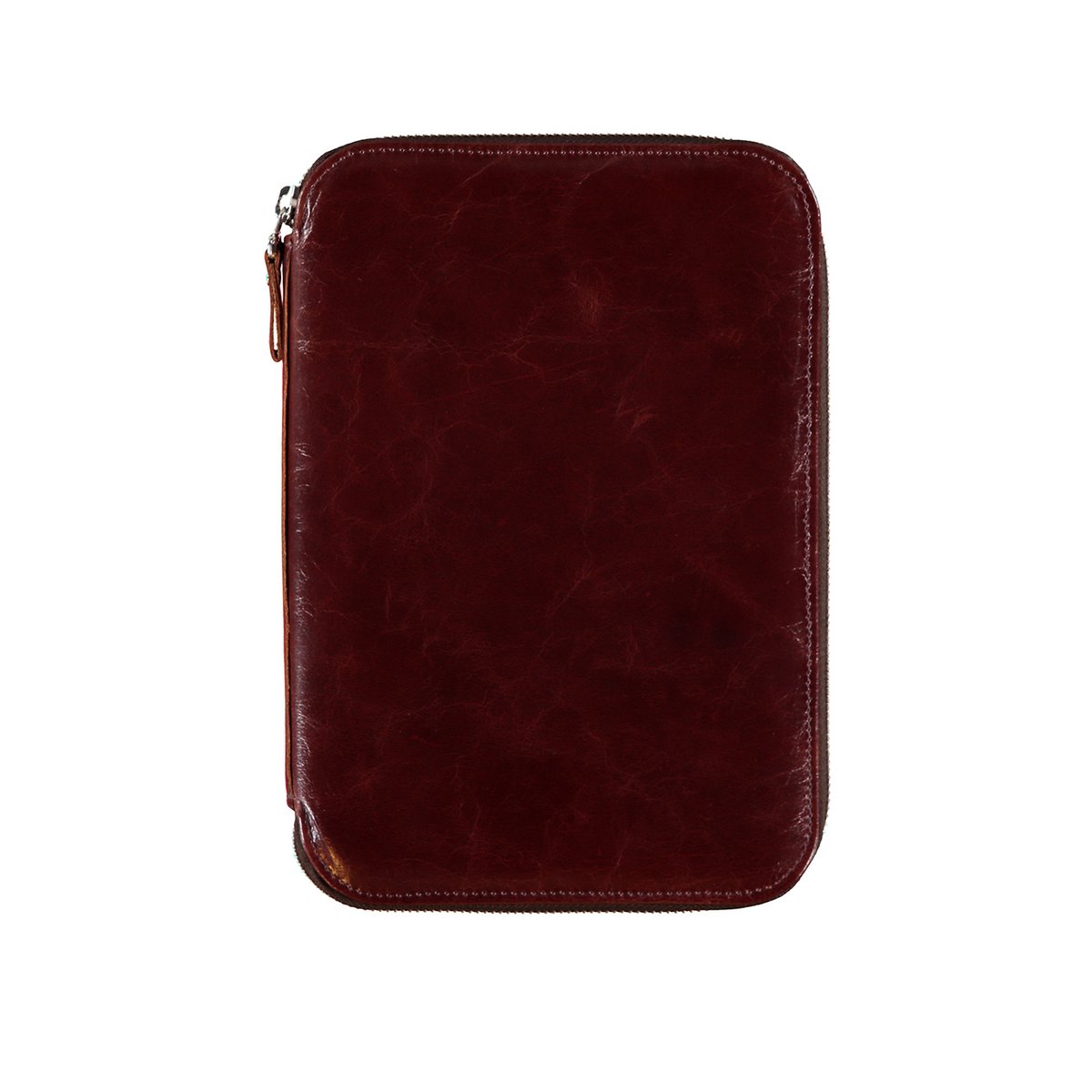 Estuche de viaje de cuero Lena - rojo burdeos