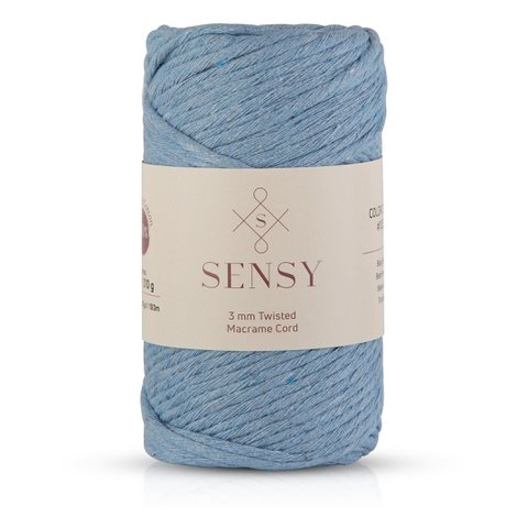 Sensy Premium 3mm - 109 Yards 100% Recycled Cotton Single Strand Macrame Cord