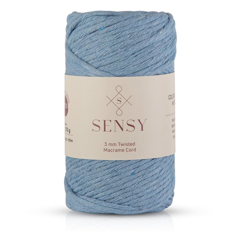 Sensy Premium 3 mm - 109 iarde Cavo macramè a filo singolo in cotone riciclato al 100%