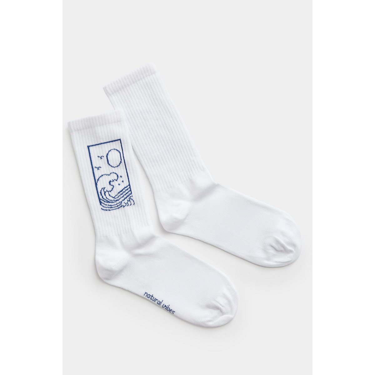 Organic Ocean Socks - White tennis socks with an ocean motif