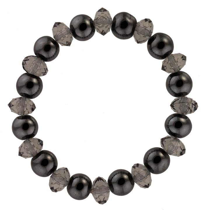 Hematite bracelet "Diamond", 10mm, gray