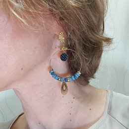Creole oorbellen Parels Heishi Bulf bladen roestvrij staal messing goud 24k moederdag cadeau moeder cadeau