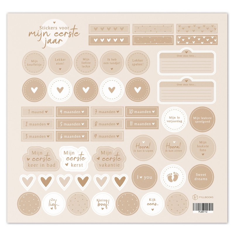 Fyllbooks Sticker sheet My first year - Beige