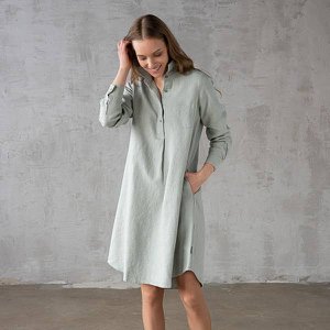 Linnen Jurk Terra Sea Foam Camilla
