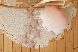 Guirlande en lin "poudre rose" avec étoiles