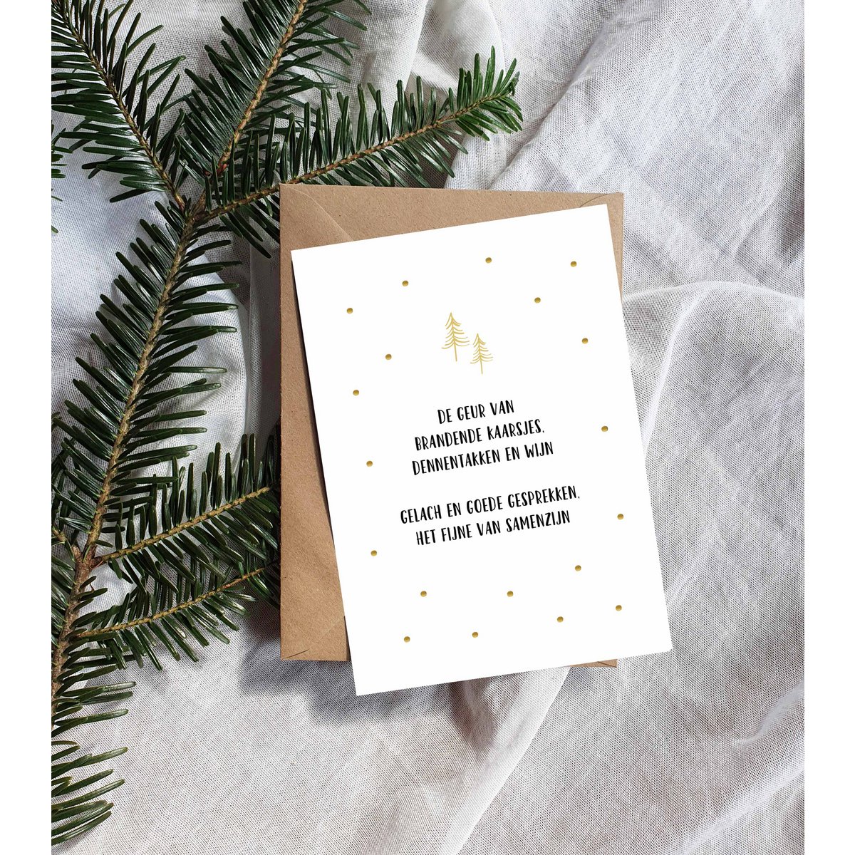 Postcard - Christmas rhyme - Gold foil