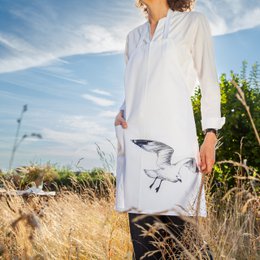Cooking apron white with seagull