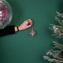 Christmas Decoration - Christmas Hanger - Discoball - Foam - Set of 6 - Gold - 6x6x6cm