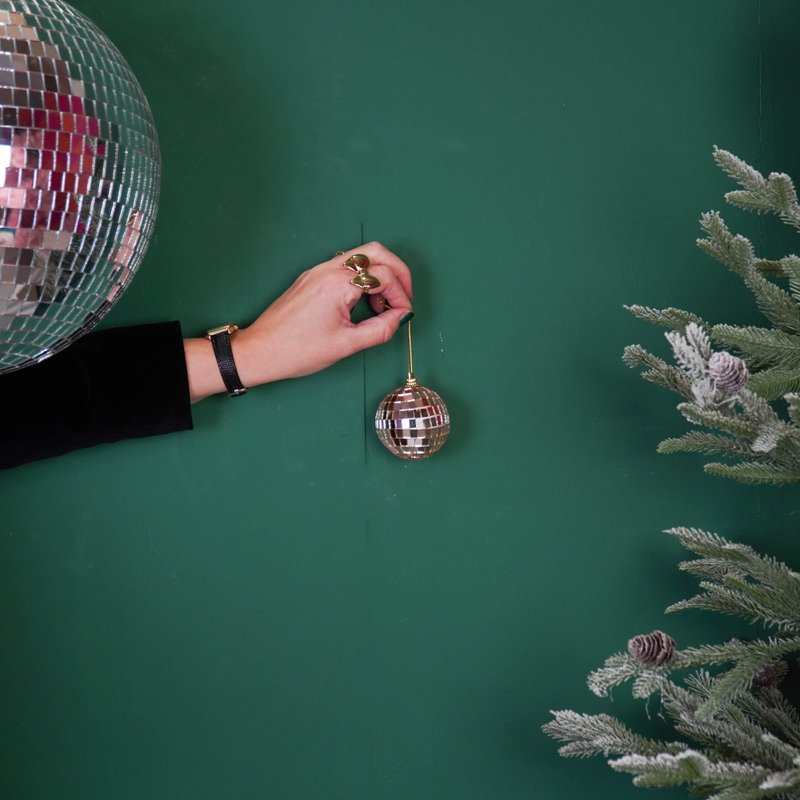 Christmas Decoration - Christmas Hanger - Discoball - Foam - Set of 6 - Gold - 6x6x6cm