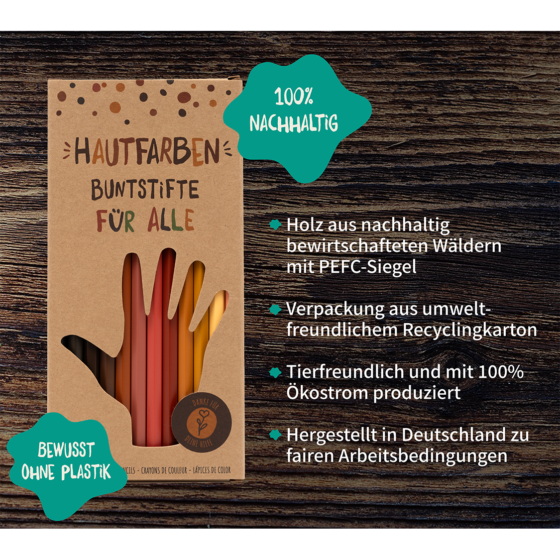 12 Hautfarben-Buntstifte