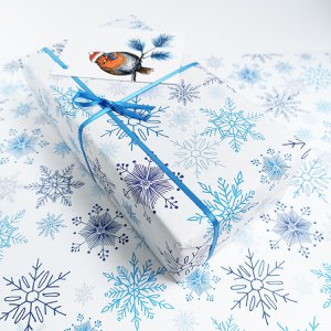 Mini-Geschenkpapier - Schneeflocke