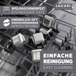 8er Edelstahl Eiswürfel Set | Für kühle Getränke ohne Verwässern