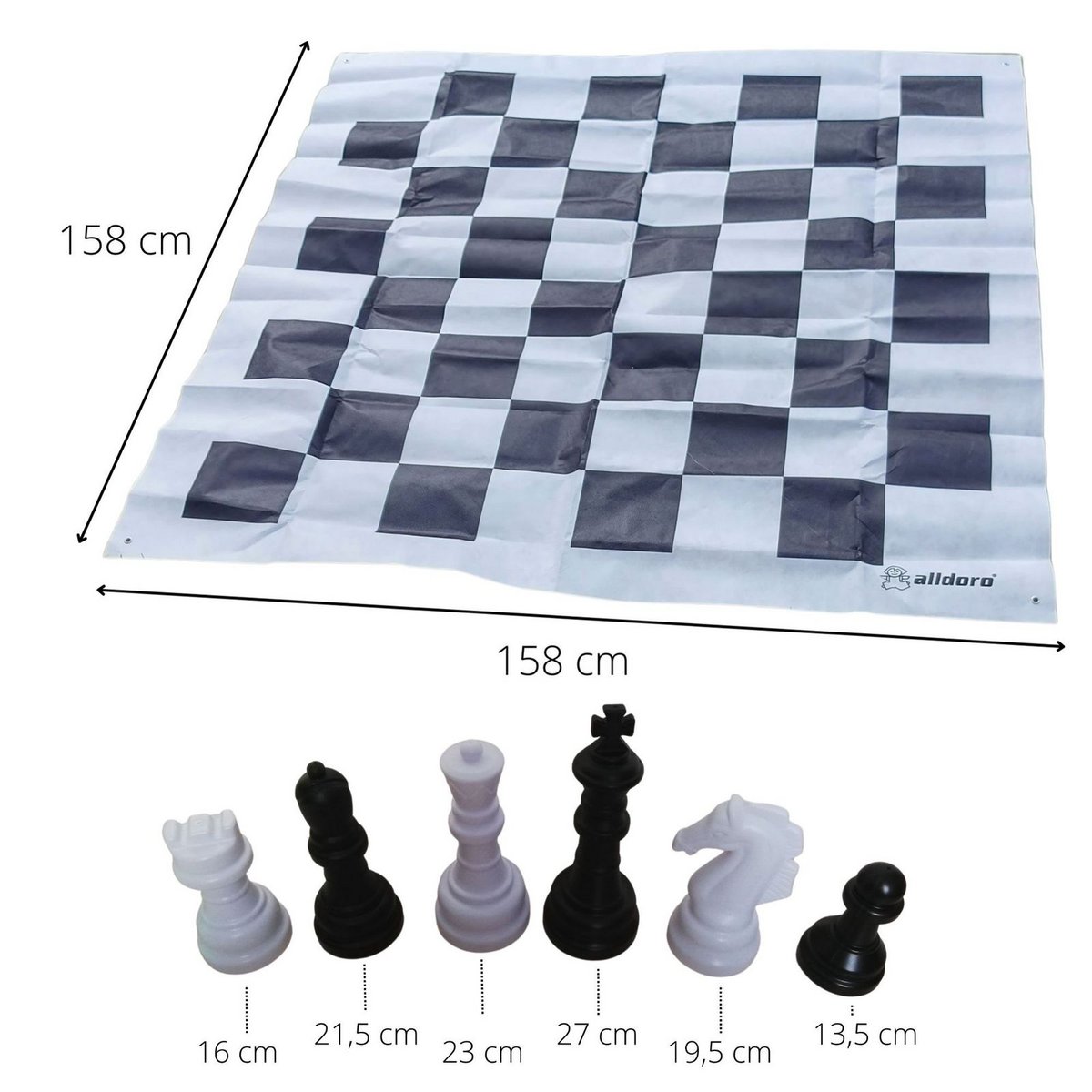 Jeu d'échecs de jardin XXL, terrain de jeu d'environ 1,58 x 1,58 m