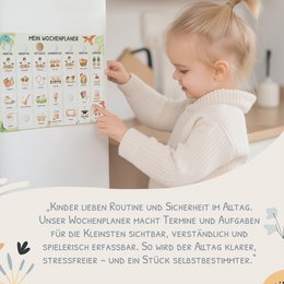 Weekly planner children including 350 routine cards - motif dino