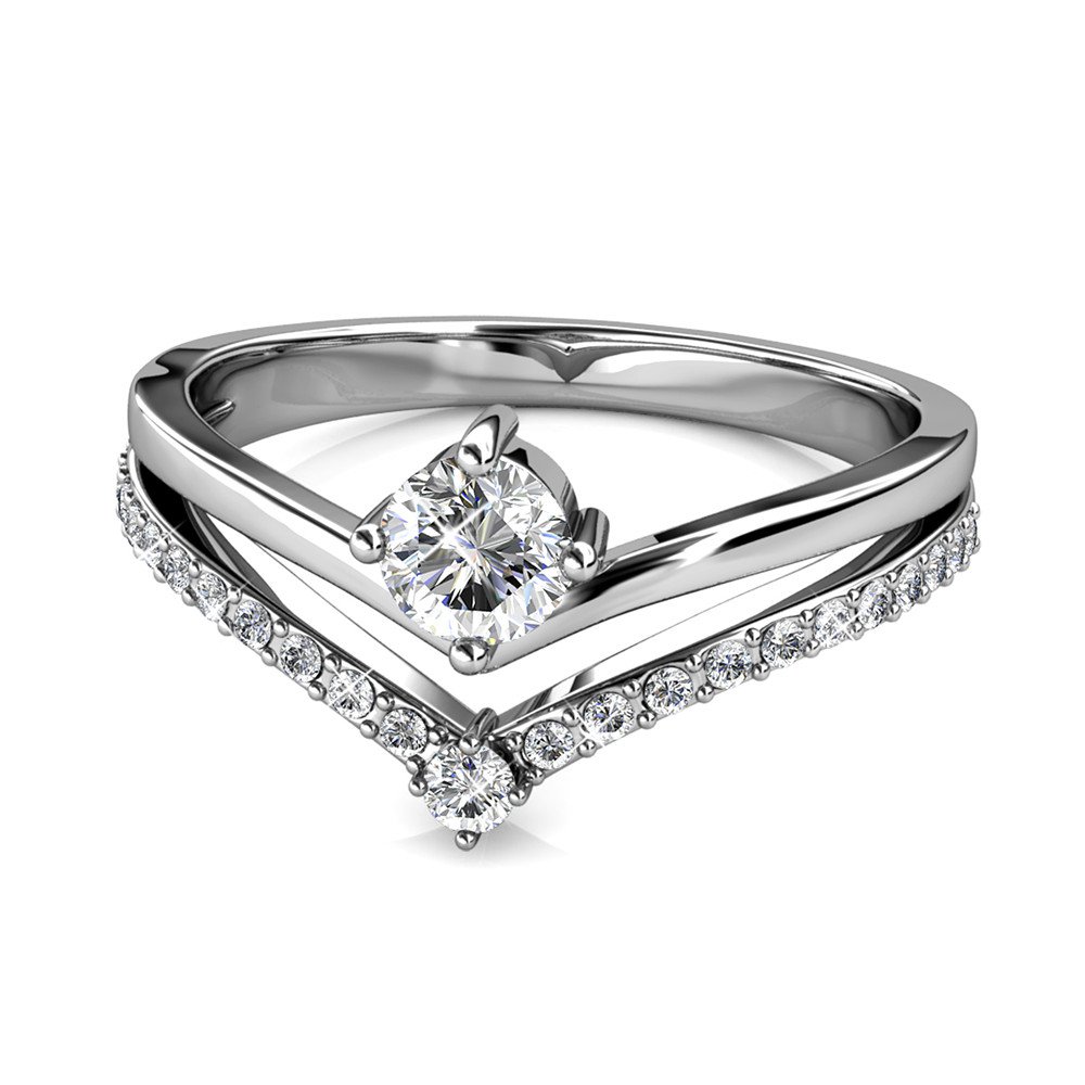 Bague Zinnia - Argenté et Cristal