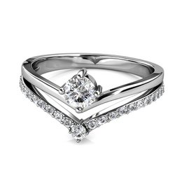 Bague Zinnia - Argente et Cristal