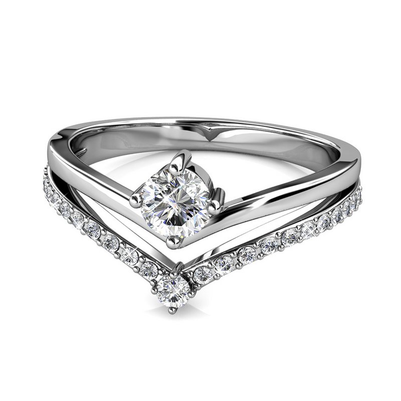 Bague Zinnia - Argenté et Cristal