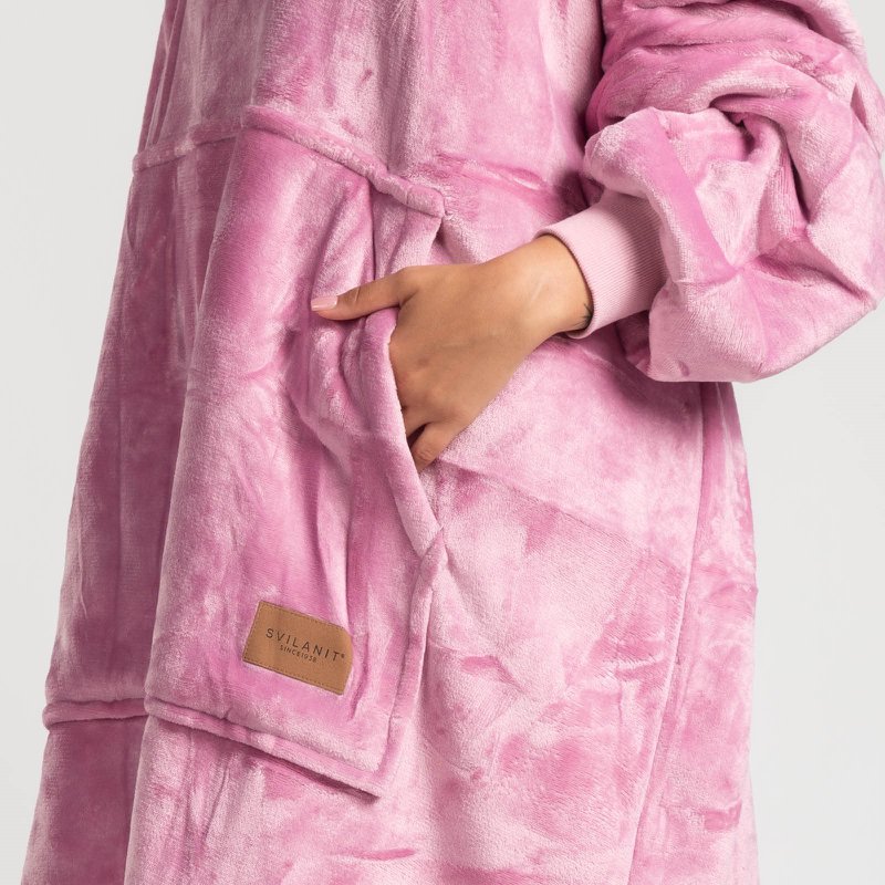 Vitapur - Hættetrøje tæppe + sokker - Pink