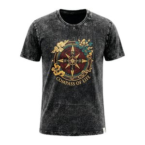 Nomad Sari T-shirt - Compass of Life - Charcoal