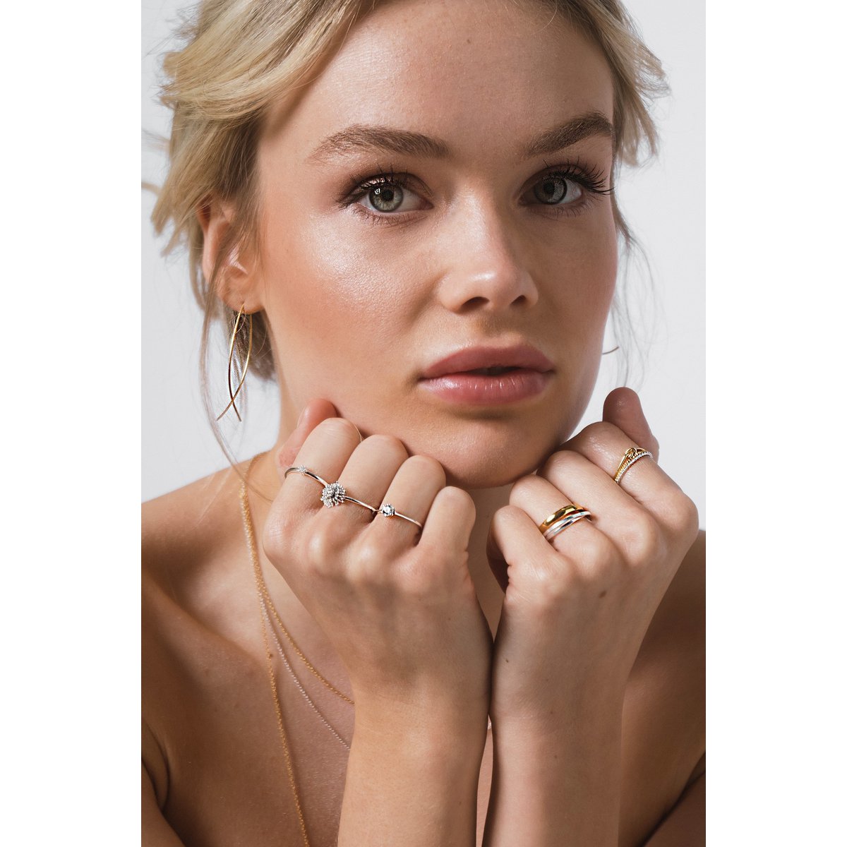 Delicate necklace made of 925 sterling silver - gold doubled