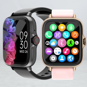 1,83'' wasserdichte Smartwatch mit Nachricht, Antwort, Anruf, Schlafüberwachung, Sport, Schrittzähler, Informationswarnungen für iPhone und Android