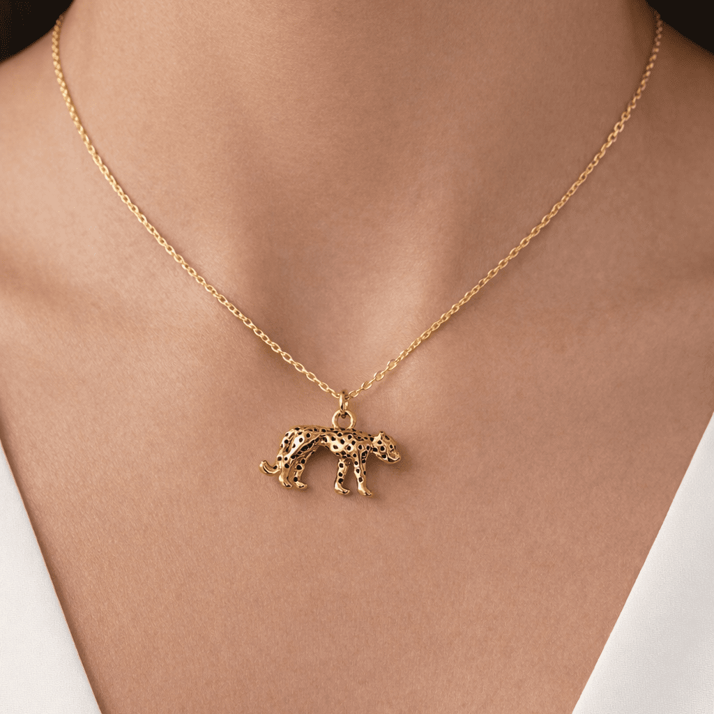 Wild Icon – Leopard Necklace in 18K Gold Plated Steel