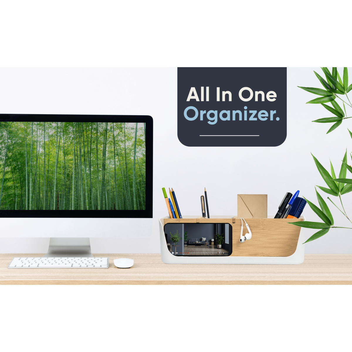 ECO Schreibtisch Organizer | Tisch- Büro- Kosmetik- Organizer | Handy & Tablet Halterung