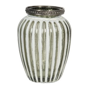 Tealight holder Ø 8x11 cm White Glass Tealight holder