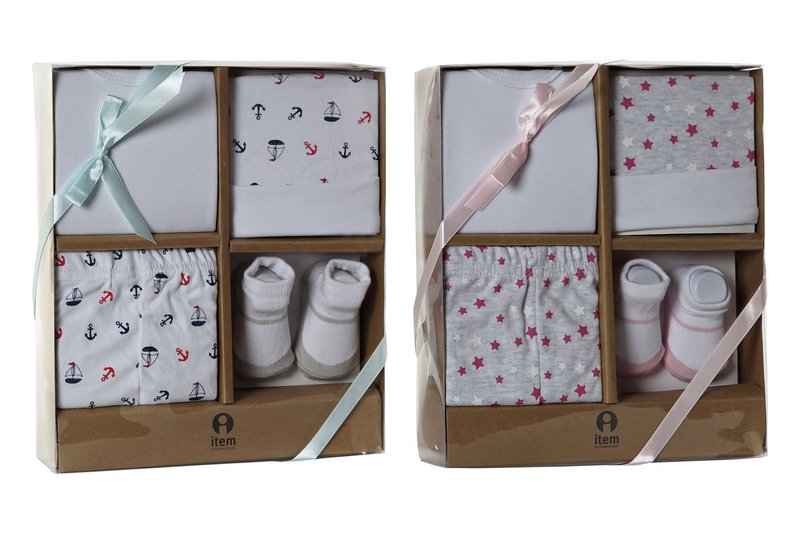 BABY SET 4 COTTON 24X28X7 0-6 MONTHS 2 SURT. BE177918