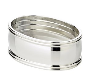 Set of 6 napkin ring thread, elegant silver-plated, tarnish-proof, length 6 cm