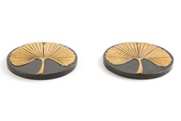 Set of 2 gingko bottle coasters in stone 