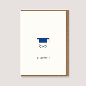 Folding card with envelope - "Doktorhut - done!"