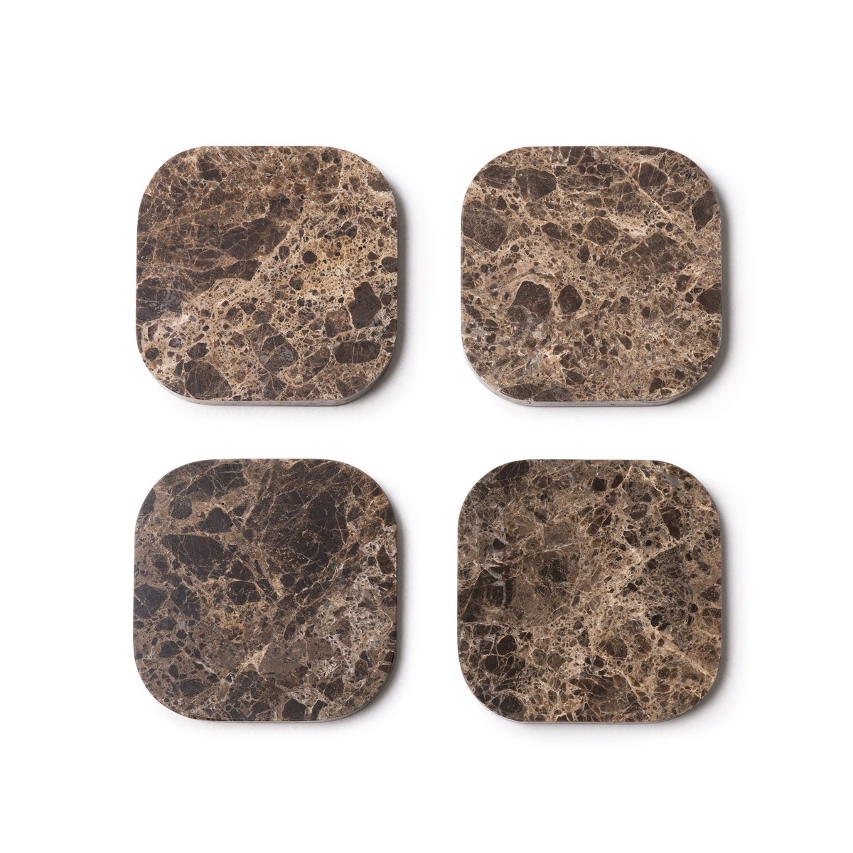Coaster marble - organic - brown set of 4 pieces - 10x10x1cm