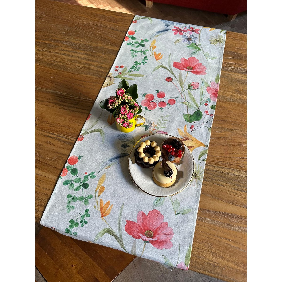 Table Runner, Poly-cotton Mix, Printed | Color in Bloom