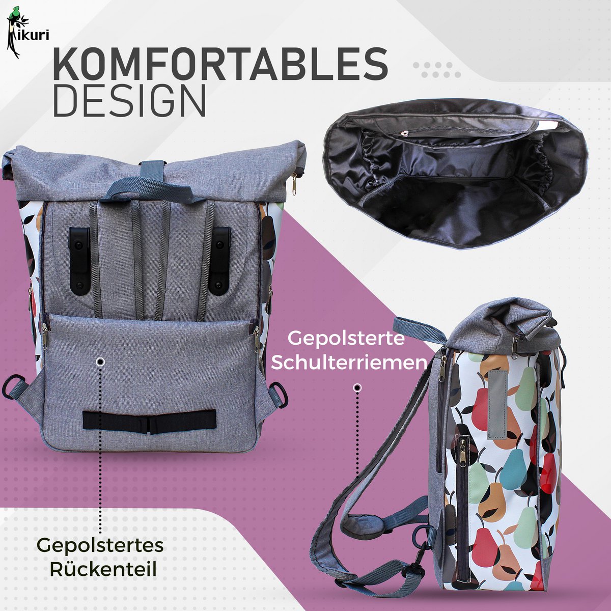 Combinación de bolsas para bicicletas / estante de equipaje de mochila - Peras