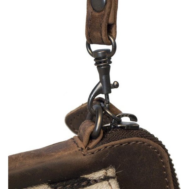 Telefontasche dunkelbraunes Leder mit Tierdruck dunkelbrauner Damenbeutel kleiner Crossbody