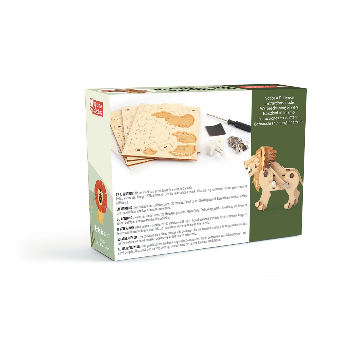 WOODEN MODEL 3D MECHANICAL LION