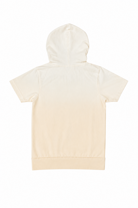 Funkle Boys hættetrøje – Farvegradient off-white til beige