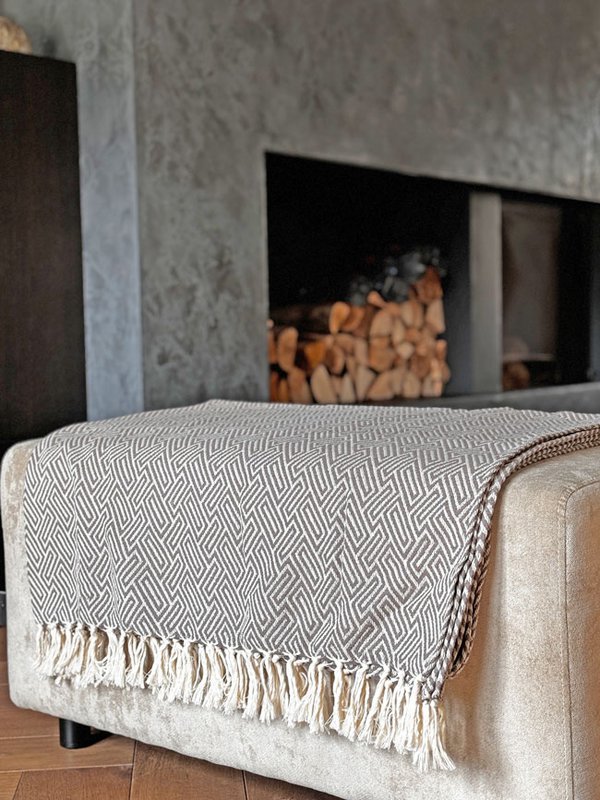 Plaid Throw Athene - Taupe - 150x250cm