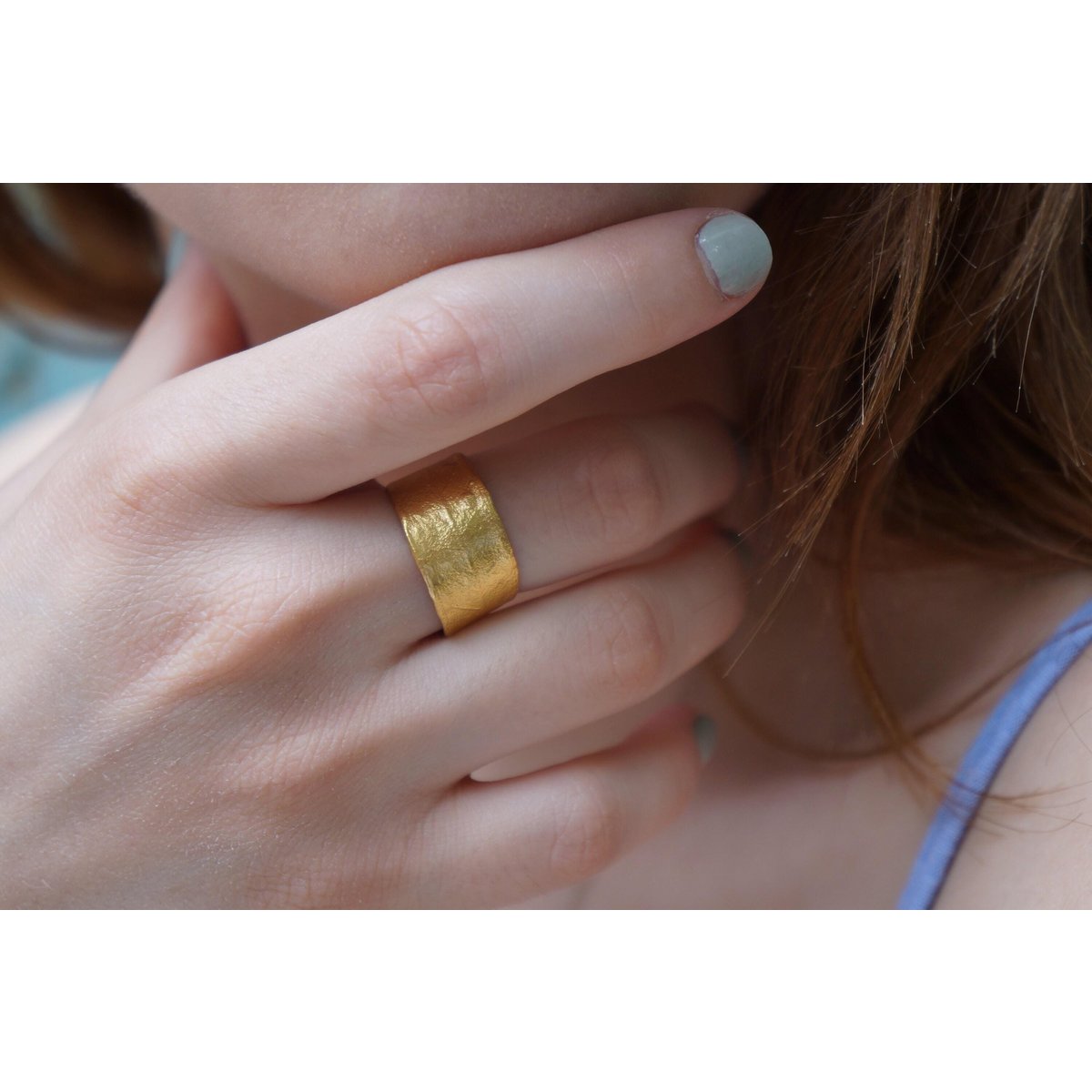 Gold-Silber-Blatt-Ring, vergoldeter Sterling-Silber-Schmuck, Geschenk für Sie, Olivenblatt-Band, handgefertigter Schmuck, Geschenk für Frauen, Statement-Ring