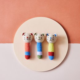 Crochet Rattle Mouse Assorted 3 designs