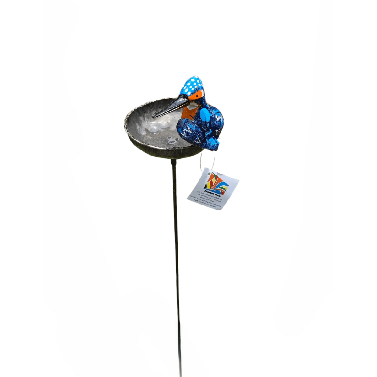 Metalen baby kingfisher kom op stok