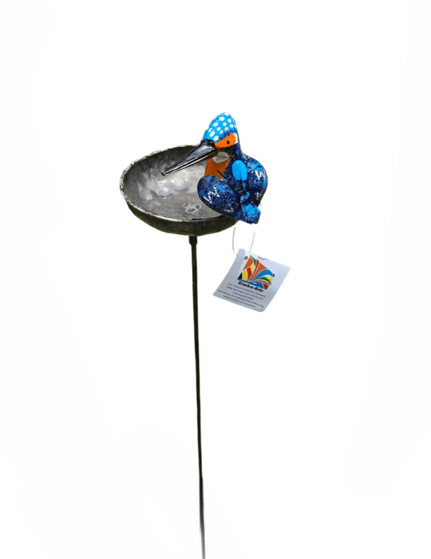 Metal baby kingfisher skål på pind