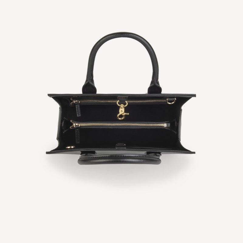 Borsa a mano in pelle di mela vegana - nera
