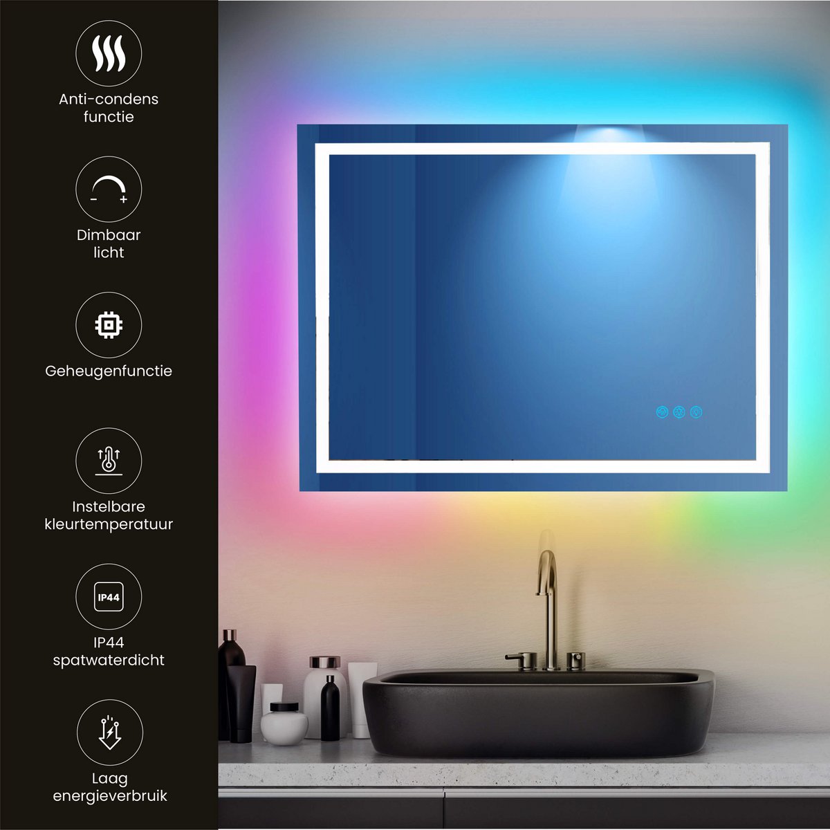 RGB-spiegel Lumoire Matrix horizontaal 120 cm