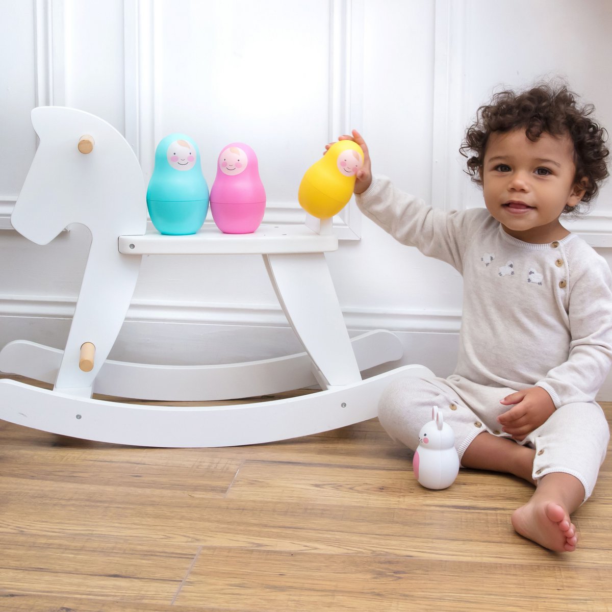 Rainbow Nesting Babies with Chiming Bo Bunny